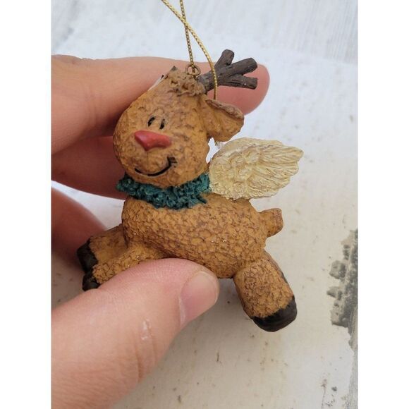 Ceramic reindeer AS IS wing Rudolph ornament Xmas decor - Picture 2 of 5